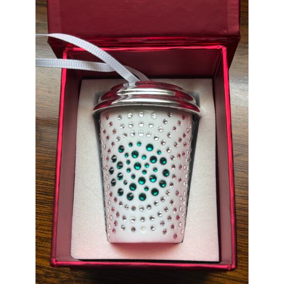 SOLD !Starbucks Swarovski Crystal Coffee Cup Limit Edition Christmas Ornament - Picture 2 of 7